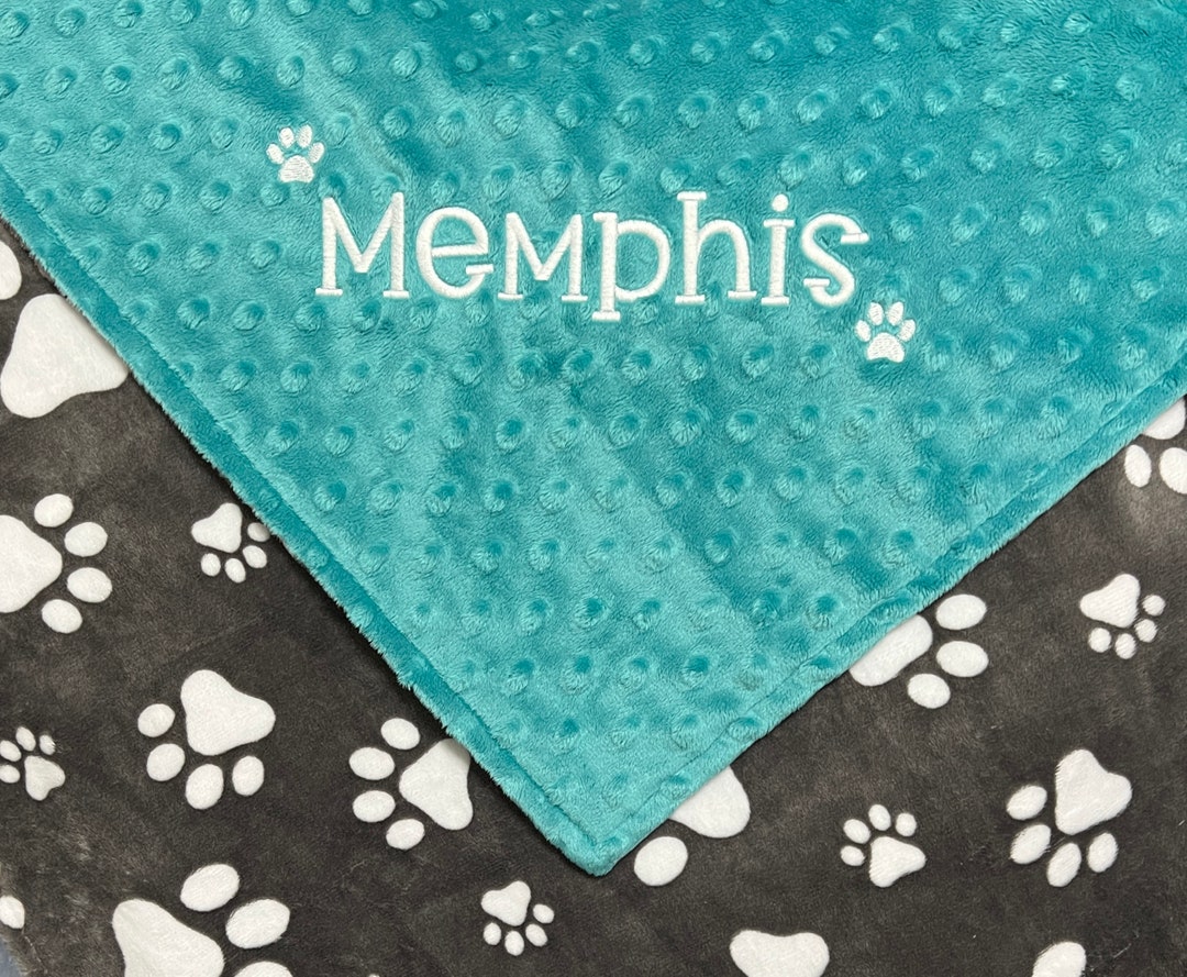 Paw Print Baby Blanket, Puppy Blanket, Dog Paw, Name Blanket