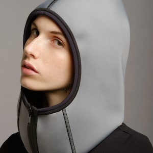 Waterproof snood hood, Neoprene hood, water repellent cowl, double-face neck hood, sport snood mens women, waterproof hat, bike hood