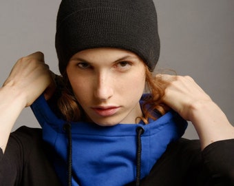 Snood Hood Hat, Cowl Hood Cotton, Men Women Neck Warmer Snood Hood Hat, Cowl Hood Cotton, Men Women Neck Warmer