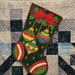 Bucilla ~ 18" Finished Diamond Dot Stocking