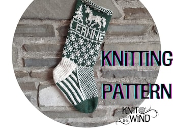 Unicorn / Horse Christmas Stocking Pattern - knit fair isle