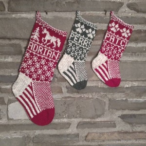 Pet Christmas Stocking, paws hand knit, fair isle, vintage inspired Knit With the Wind image 2