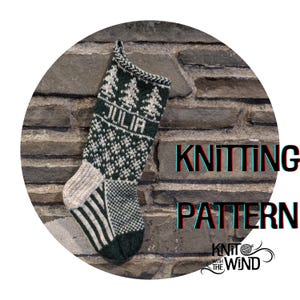 Evergreen Christmas Stocking Pattern - knit fair isle