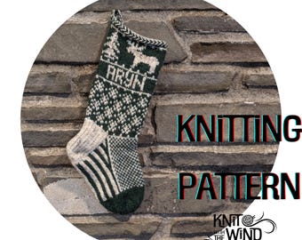 Moose Christmas Stocking Pattern - knit fair isle