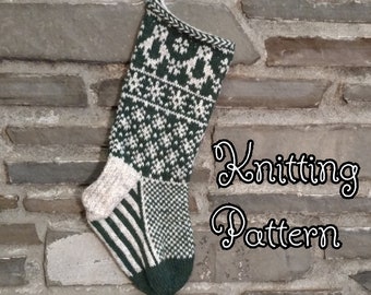 Penguin Christmas Stocking Pattern - knit fair isle