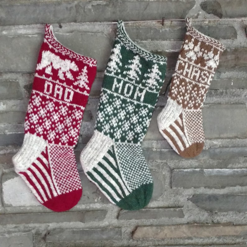 Pet Christmas Stocking, paws hand knit, fair isle, vintage inspired Knit With the Wind image 4