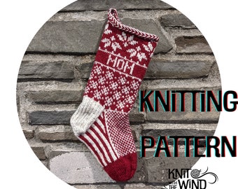 Holly Christmas Stocking Pattern - knit fair isle