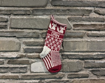 Fox Christmas Stocking | hand knit, fair isle, vintage inspired | Knit With the Wind