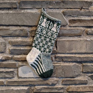 Angel Christmas Stocking | hand knit, fair isle, vintage inspired | Knit With the Wind