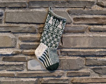 Angel Christmas Stocking | hand knit, fair isle, vintage inspired | Knit With the Wind