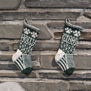 Pet Christmas Stocking, paws hand knit, fair isle, vintage inspired Knit With the Wind image 1