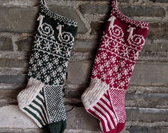 Snail Christmas Stocking | hand knit, fair isle, vintage inspired | Knit With the Wind