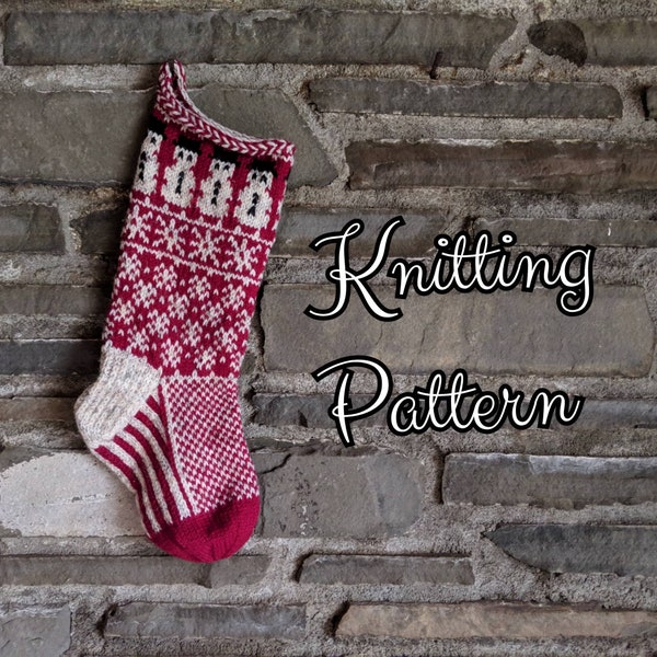 Snowman Christmas Stocking Pattern - knit fair isle