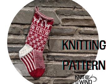 Llama Christmas Stocking Pattern - knit fair isle