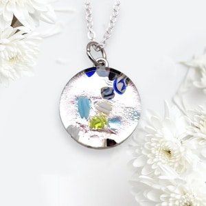 Glass Pendant, Hand Selected Genuine Murano Glass on Silver Plated Necklace, Millefiori Pendant, Venetian Glass, 2cm (MGPV21)