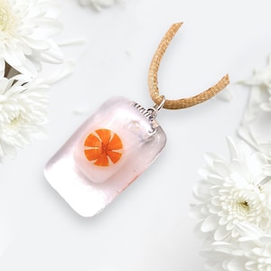Glass Pendant, Flower Pendant, Handmade Glass Pendant, Millefiori Pendant, Murrine Pendant, Handmade Dichroic Fused Glass Necklace (CGP22)