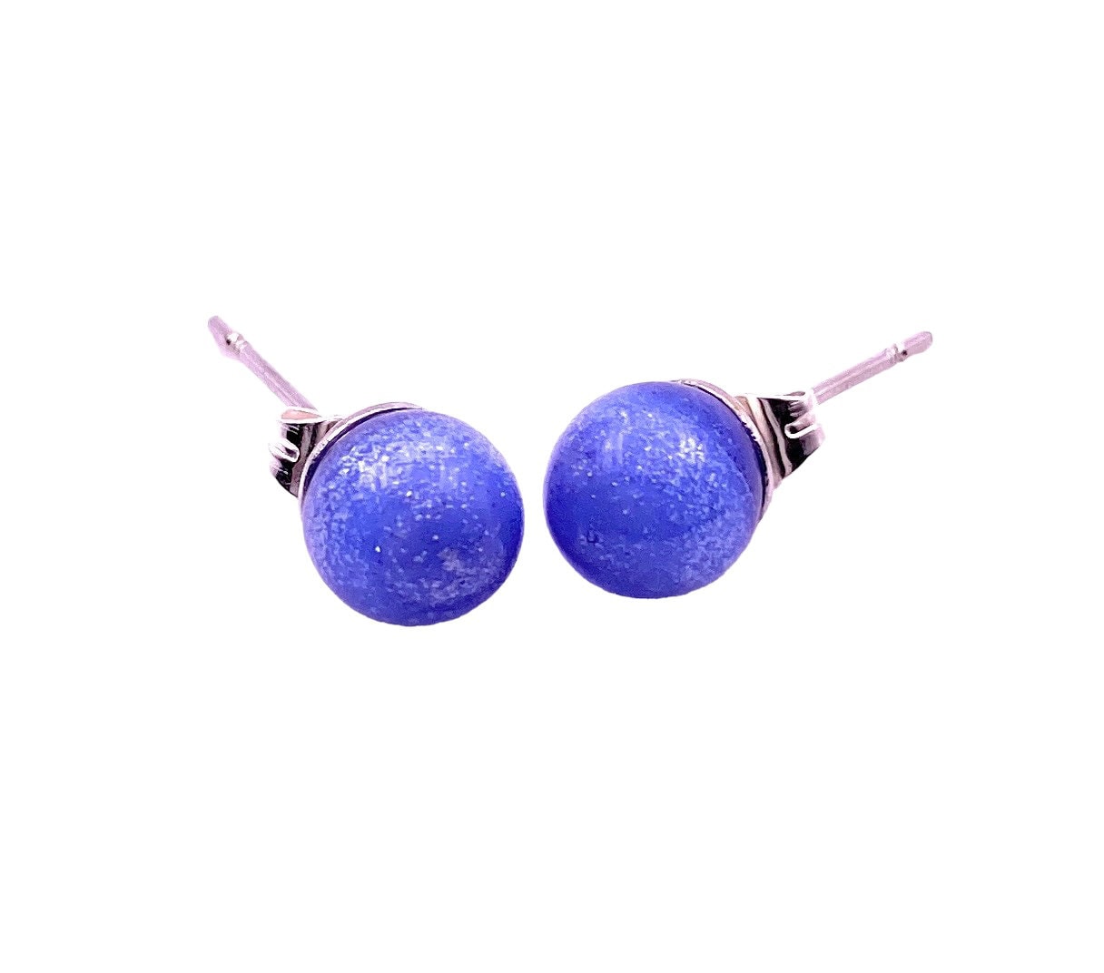 Orecchini in vetro di Murano blu cobalto: ganci in argento sterling - Italia