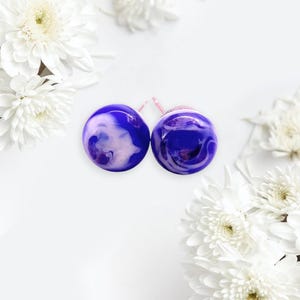 Glass Earrings made using Murano Glass, Hand Selected Multi Coloured Genuine Murano Glass Stud Earrings, Venetian Glass, 0.8cm/8mm MGE13