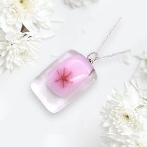 Glass Pendant, Flower Pendant, Handmade Glass Pendant, Millefiori Pendant, Murrine Pendant, Handmade Dichroic Fused Glass Necklace (CGP24)