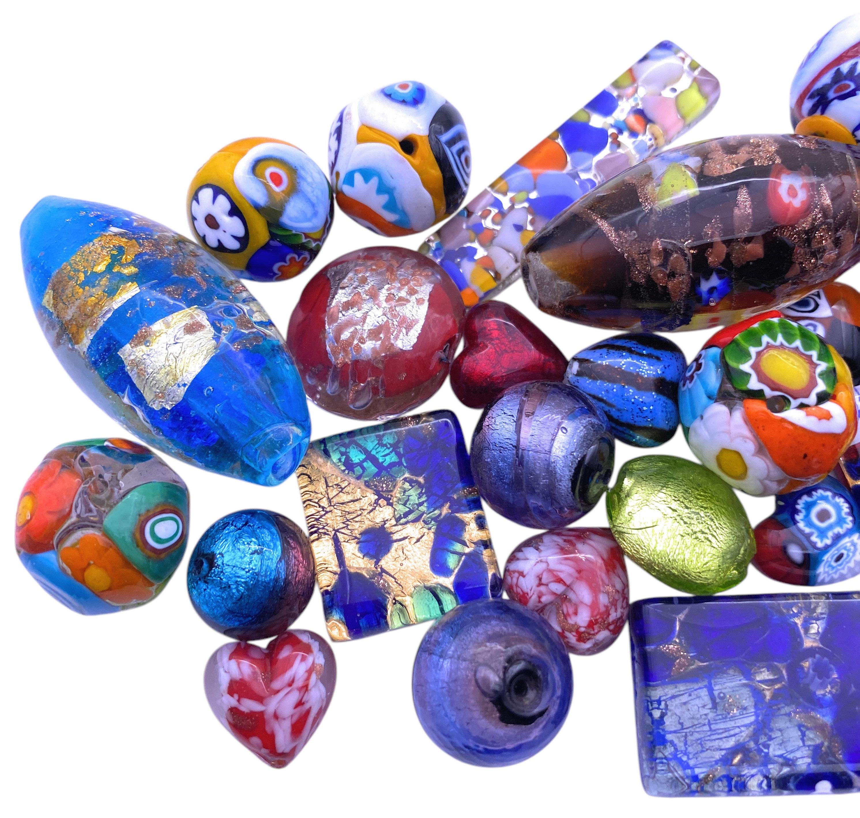 Pendentif Millefiori En Verre De Murano Plaqué Or - 2.7 Cm, Occasion Très Bon état