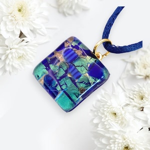 Glass Pendant, Murano Glass Pendant, Murano Glass Jewellery, Venice Italy, Venetian Glass, Handmade Millefiori Pendant, 2cm x 2cm (MGPD13)