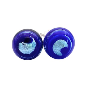 Glass Earrings made using Murano Glass, Hand Selected Multi Coloured Genuine Murano Glass Stud Earrings, Venetian Glass, 0.8cm/8mm MGE12
