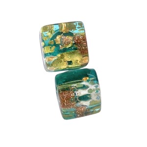 Glass Earrings made using Murano Glass, Hand Selected Multi Coloured Genuine Murano Glass Stud Earrings, Venetian Glass, 0.8cm/8mm (MGE19)