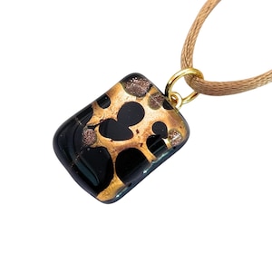 Glass Pendant, Hand Selected Genuine Murano Glass Piece on a Silk Cord Necklace, Multi Coloured Venetian Glass, 2cm x 1.5cm (MGPP33)