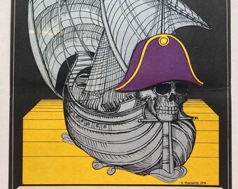 Original Movie Poster, Pirates of Blood Island, Genuine 1974 Czech, 1970s Film Collectibles, Vintage Wall Art, Illustrated Home Decor