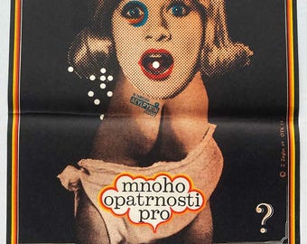Original Movie Poster,  Prudence and the Pill, 1969 Czech Print, 1960s Film Collectibles, Rare Vintage Wall Art, Extraordinary Home Decor