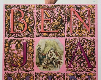 Original Movie Poster,  Benjamin, 1969 Czech Print, 1960s Film Collectibles, Magical Vintage Wall Art, Typography Home Decor