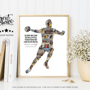 Personalized Handball Coach Gift - Handball Photo Collage Team Gift - DIGITAL FILE