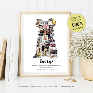 Yorkshire Terrier Photo Collage Sign - Custom Dog Memorial Pet Loss  - Any dog breed - Yorkie Photo Collage Dog Print - DIGITAL FILE!