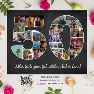 Alles Gute Zum 50 Geburtstag Der 50 Geburtstag Fotocollage Etsy