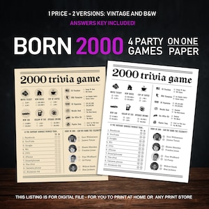 21st Birthday Trivia Game Instant Download Everything To Etsy