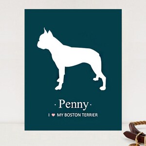 Boston Terrier Dog silhouette art - Terrier wall art décor - Cadeau d’impression personnalisé pour animaux de compagnie - Impression d’art personnalisée pour chien