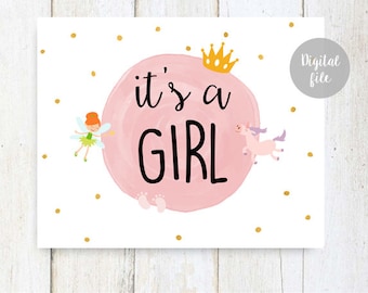 its a girl announcement etsy