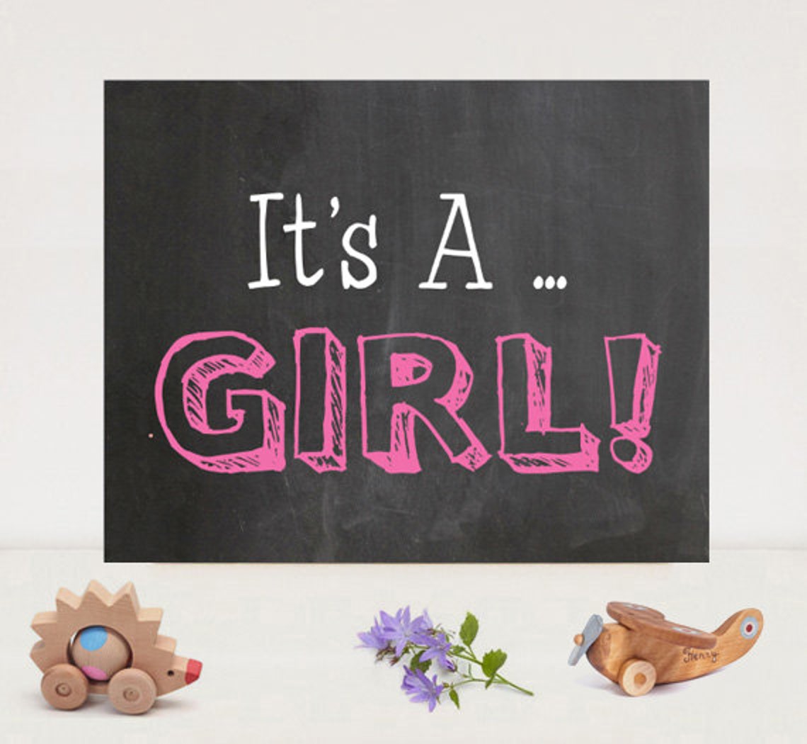 Its a Girl Chalkboard Sign It's a Girl Printable Poster - Etsy