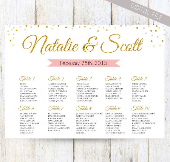 Wedding Seating Chart Poster