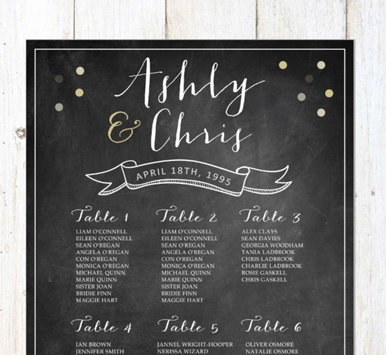 Chalkboard Wedding Seating Chart