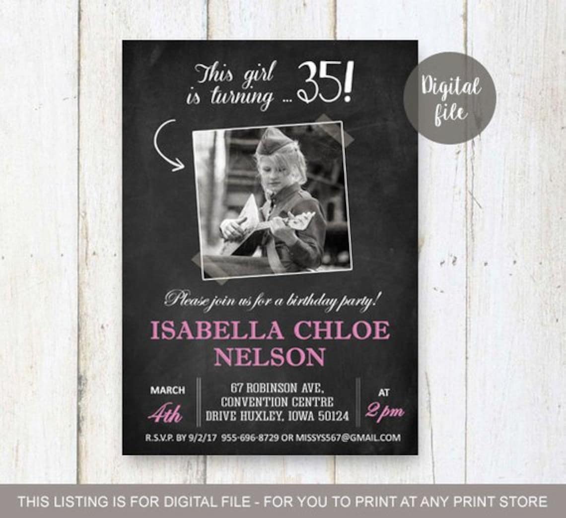 15th Birthday Invitations with picture for girl Pale pink | Etsy