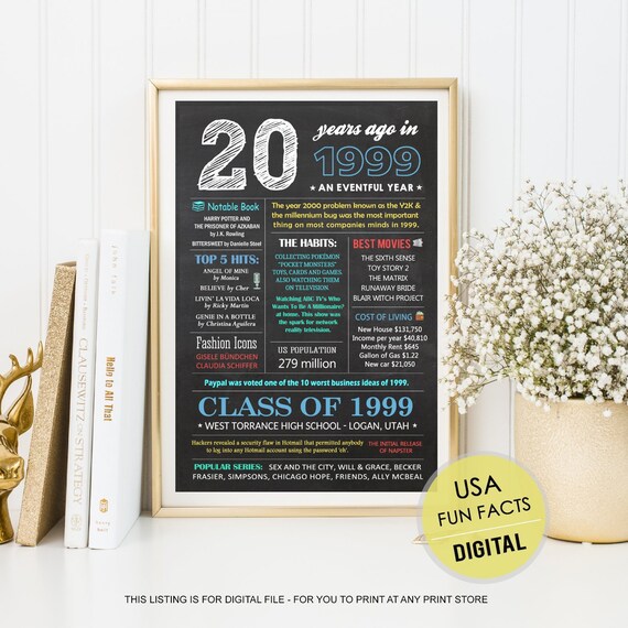 Stationery Party Supplies 20th High School Reunion Banner Back