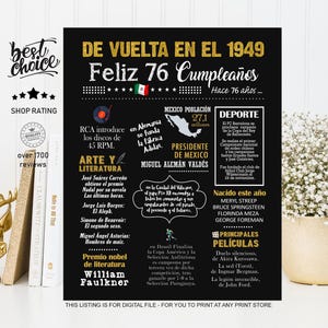 Vuelta in 1949 Mexico - Feliz 76 cumpleaños Poster regalo - Nacido 1949