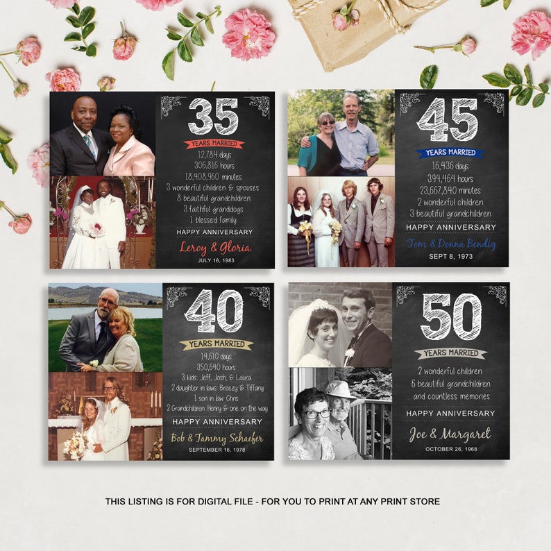 60th Anniversary Photo Gift for Parents Wife Husband 60th Anniversary gift for Grandparents Anniversary Photo Collage Sign for Men Women image 8