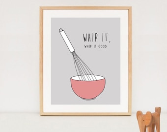 Whip It Good Printable Artwork, Instant Digital Download, Kitchen Art ...