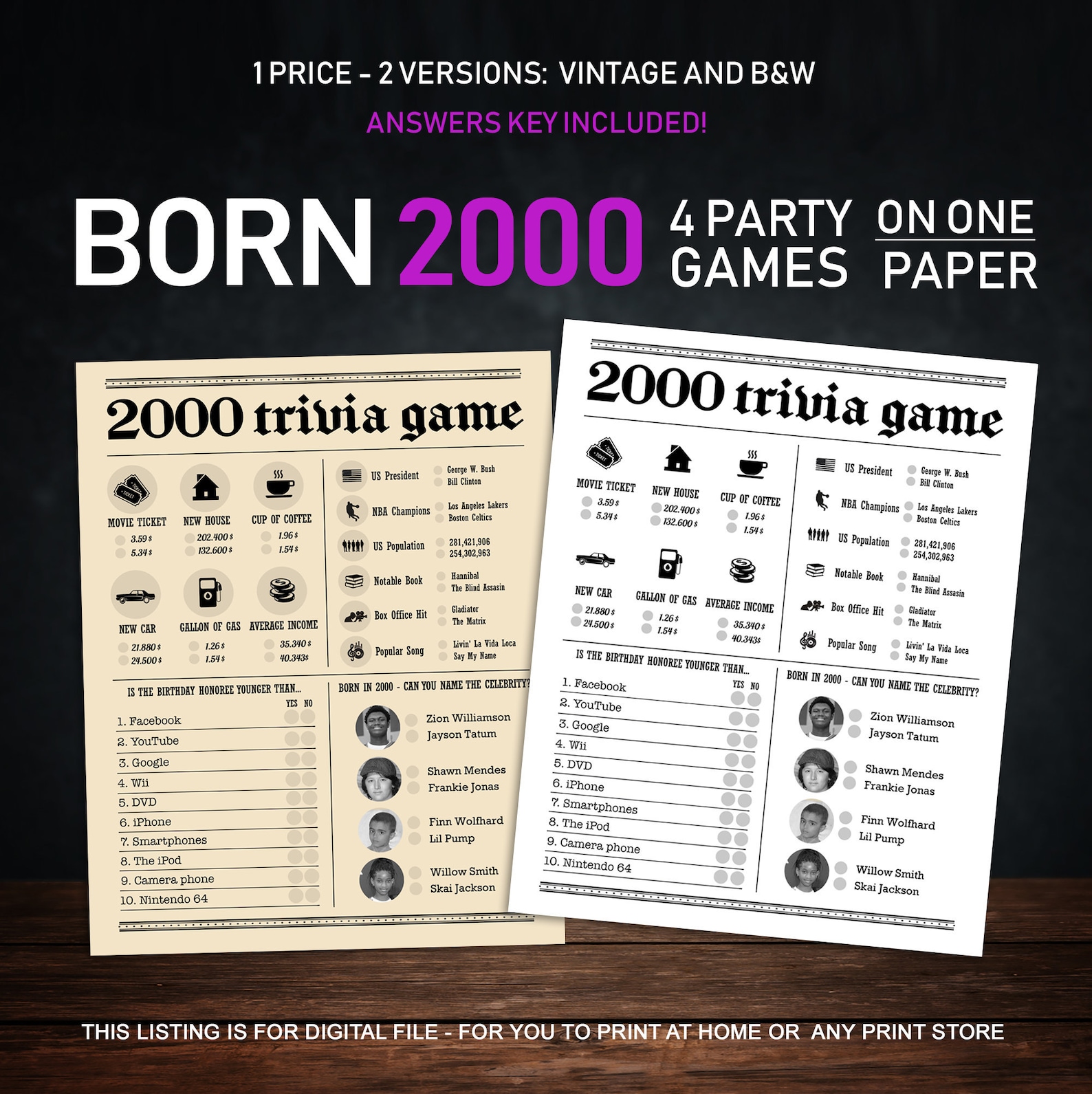 trivia 70th birthday party games printables trivia games