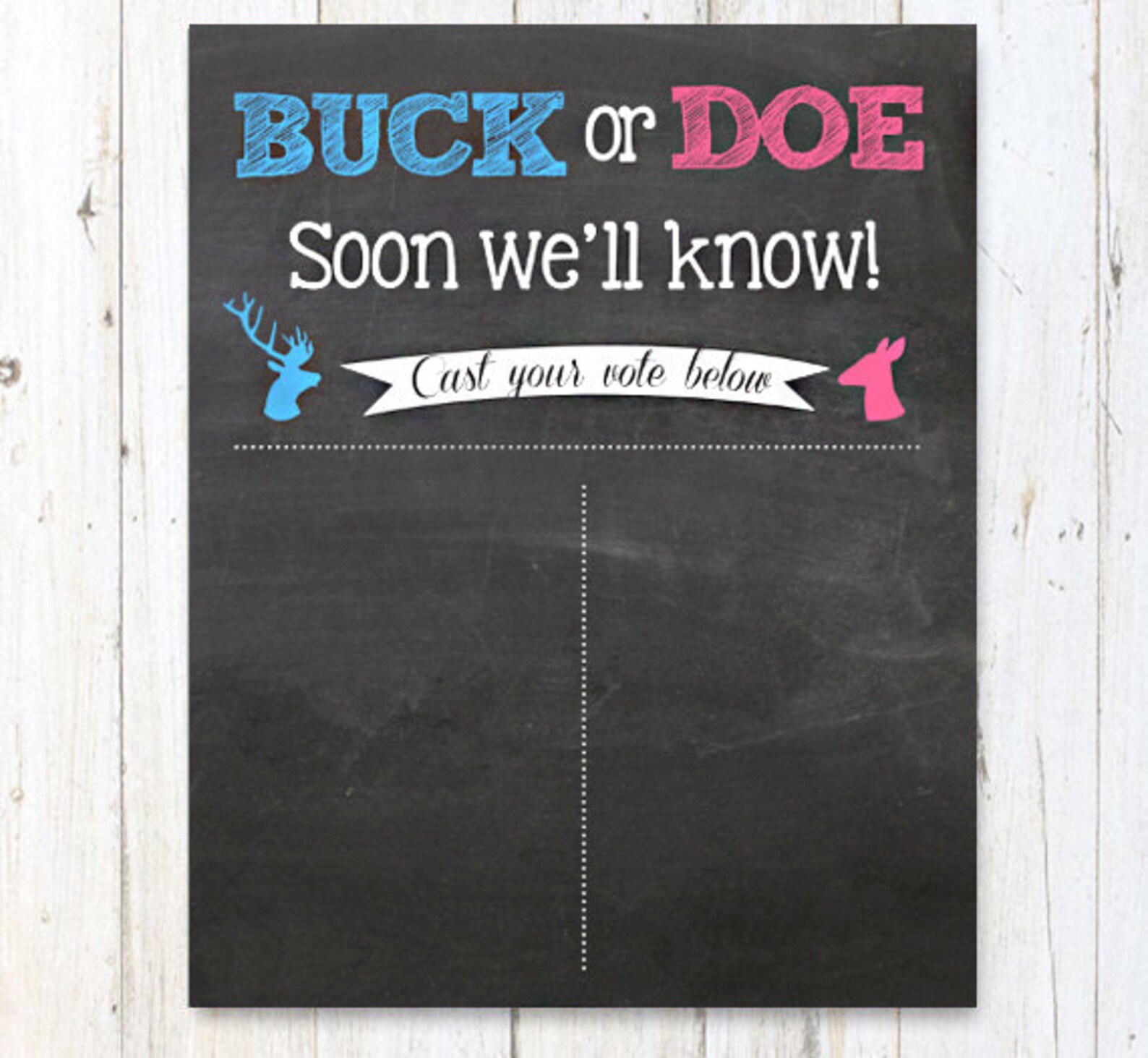Customized Gender Reveal Chalkboard Sign 8x10 or 16x20 Etsy