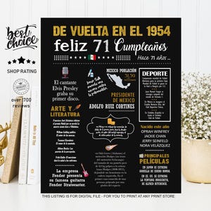 Feliz 71 cumpleaños poster regalo para esposa y esposo - Nacido 1954 DIRECT DOWNLOADEN