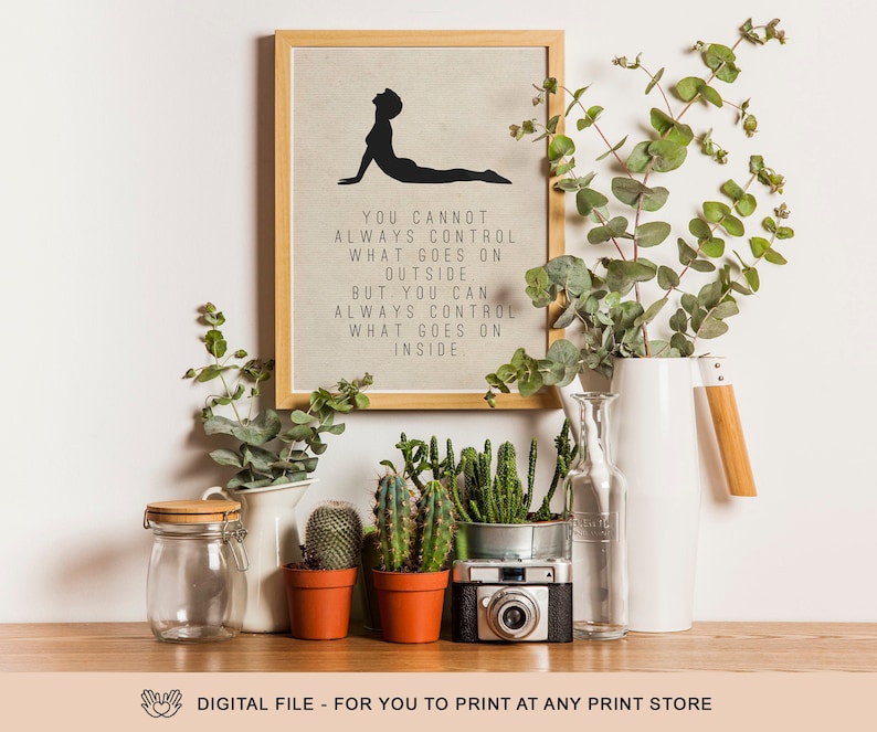 Yoga pose poster - Spiritual Typography Wall Art Print - Yoga quotes - Digital download - Zen printable 
