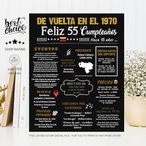 De vuelta en 1970 Venezuela - Feliz 55 cumpleaños Póster regalo - Nacido 1970